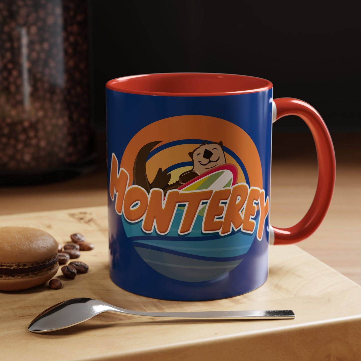 Board Bandit, Monterey, California -  Surfboard Stealing Otter - Accent Coffee Mug – 11/15oz