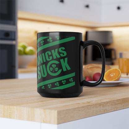 That KhNix Team Sucks (for Boston Fans) - Black Mug, 15oz