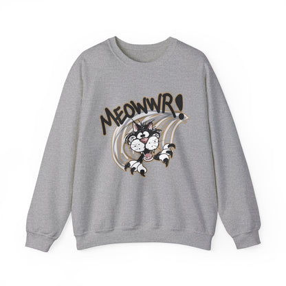 Action Cat (Meowwr!) - Unisex Heavy Blend™ Crewneck Sweatshirt