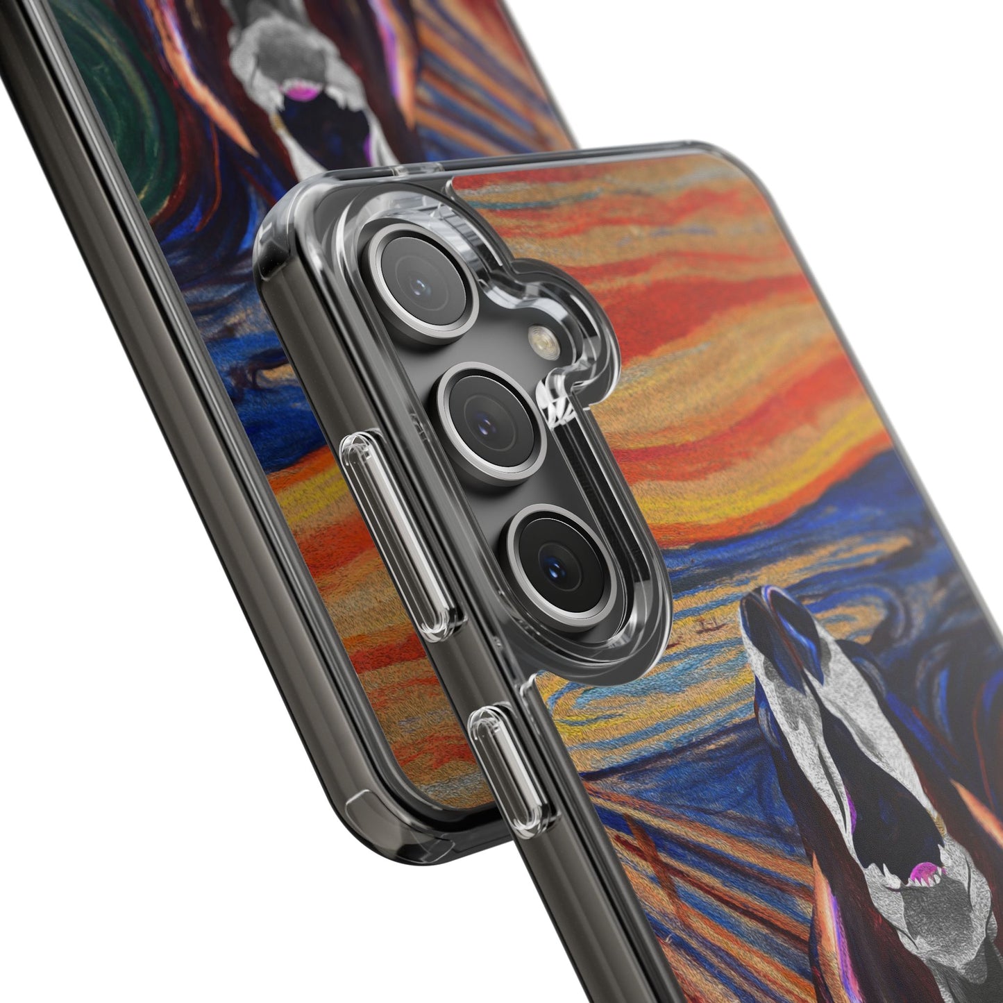 'The Howl' Basset Hound Phone Case - Clear Case featuring Edvard Munch Inspired Design