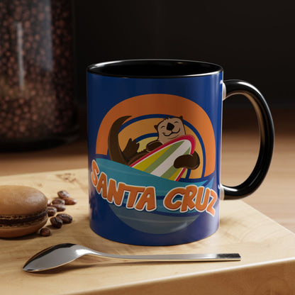 Board Bandit, Santa Cruz, California -  Surfboard Stealing Otter - Accent Coffee Mug – 11/15oz