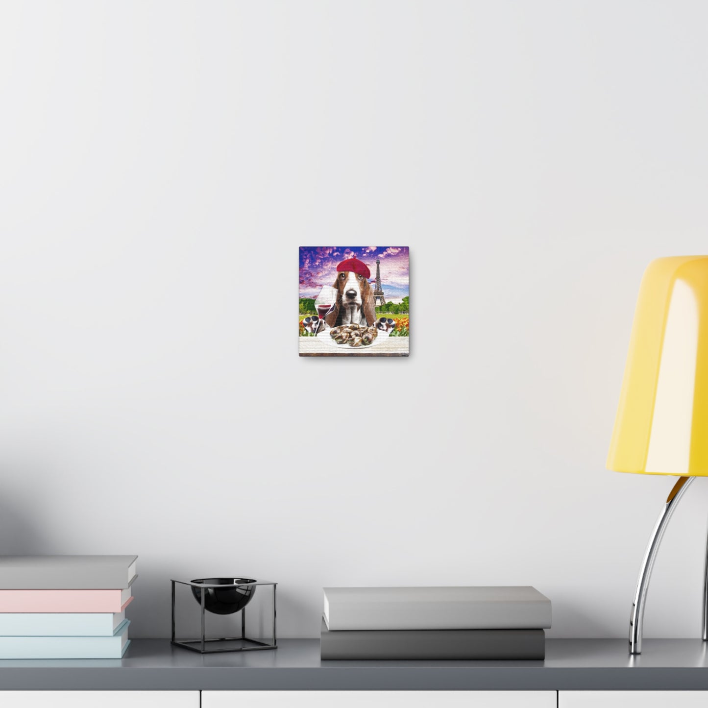 Hound Having Wine & Eating Snails in Paris - Canvas Gallery Wraps