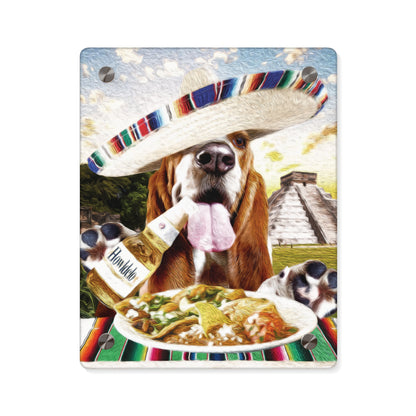 Basset Eating Mexican Food - Acrylic Wall Art Panels