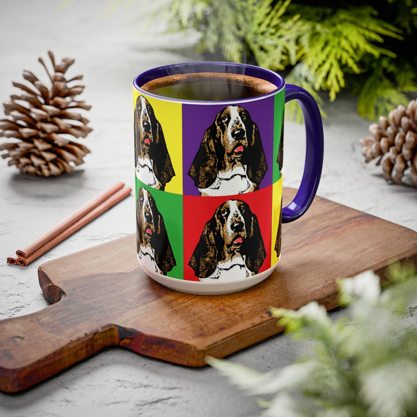 Basset Hound Pop Art - Colorful Coffee Mugs, 11oz