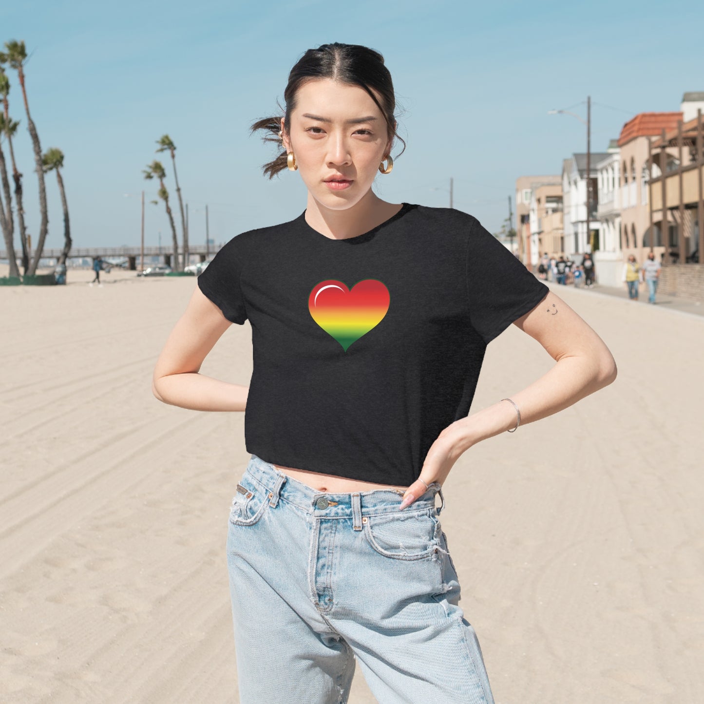 Lifted Love - Women's Flowy Cropped Tee
