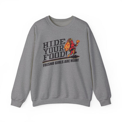 Hide Your Food, Fresno Girls Are Near! (for SDSU fans) - Cozy Unisex Crewneck