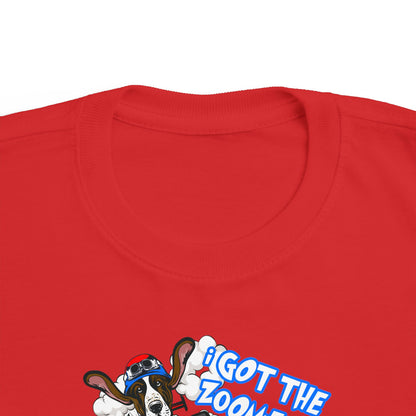 'I Got The Zoomies' Basset Hound In A Racecar - Toddler Tee