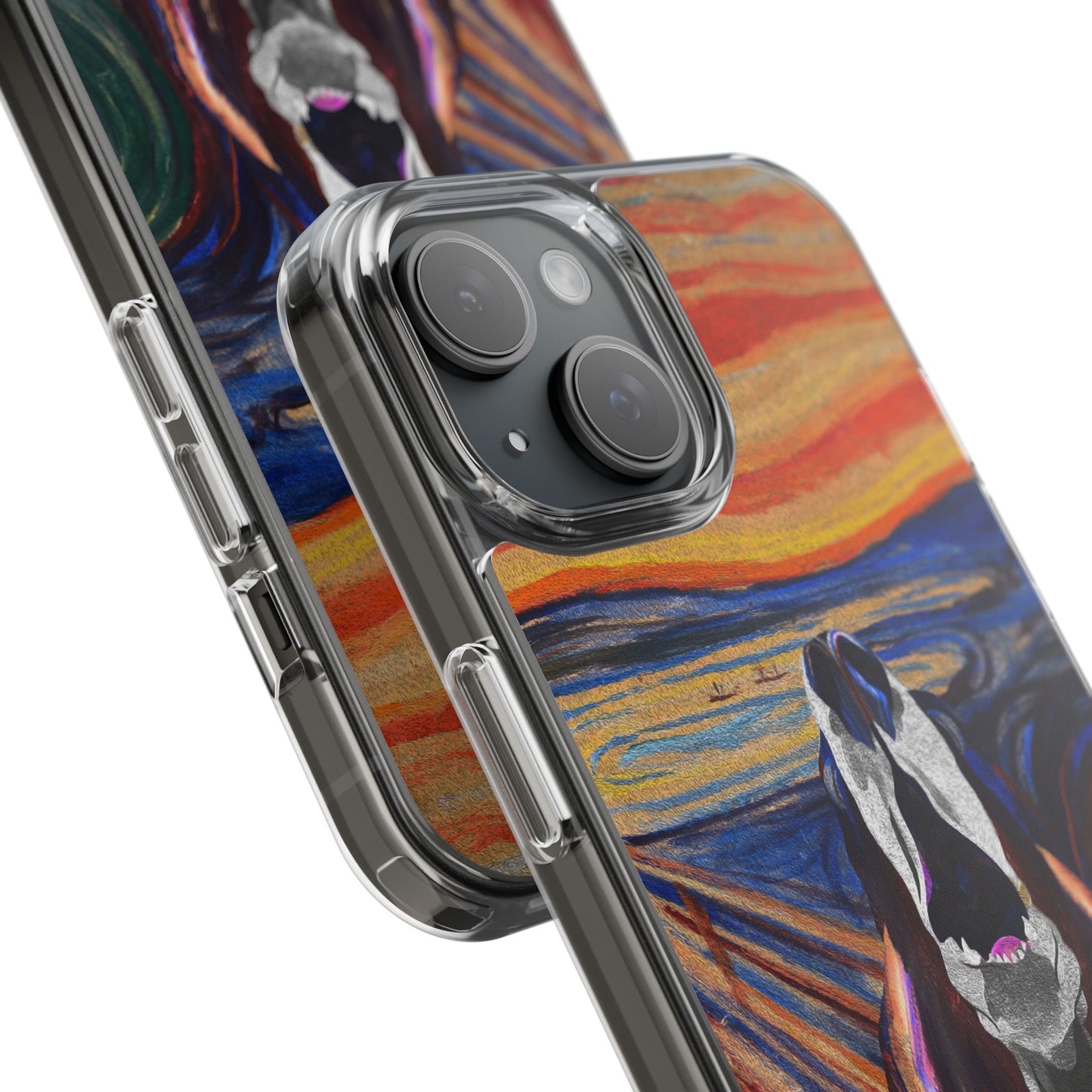 'The Howl' Basset Hound Phone Case - Clear Case featuring Edvard Munch Inspired Design
