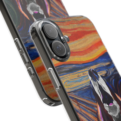 'The Howl' Basset Hound Phone Case - Clear Case featuring Edvard Munch Inspired Design