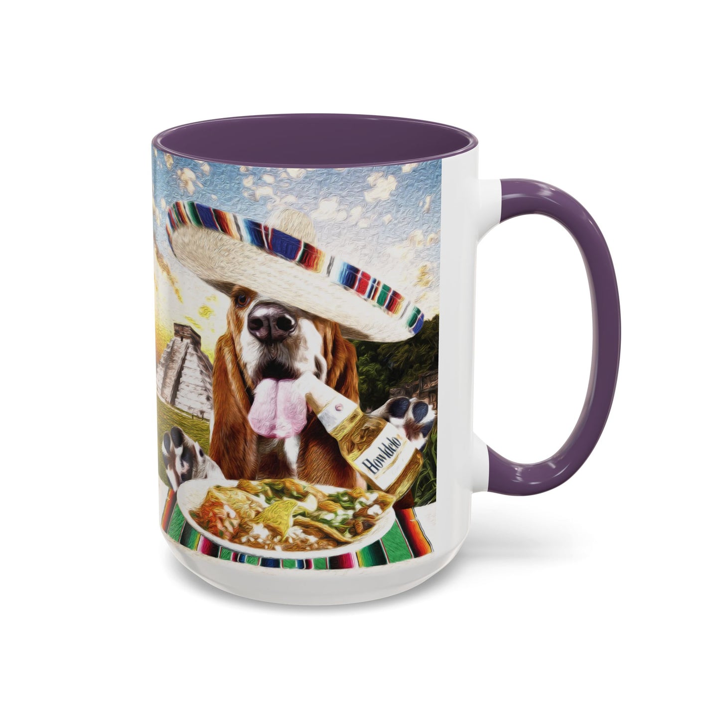 Basset Hound Eating @ a Mexican ruins site - Coffee Mug - Perfect for Dog Lovers, Coffee Enthusiasts, Gifts, Home Decor, and More