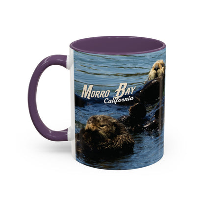Sea Otter Raft (Morro Bay) Coffee Mug — Cute Sea Otter Accent Ceramic Mug (11/15oz)