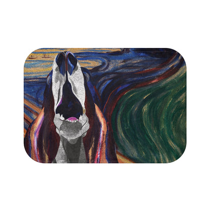 The Howl (The Scream, Basset Hound Parody) - Bath Mat Soft Plush Rug