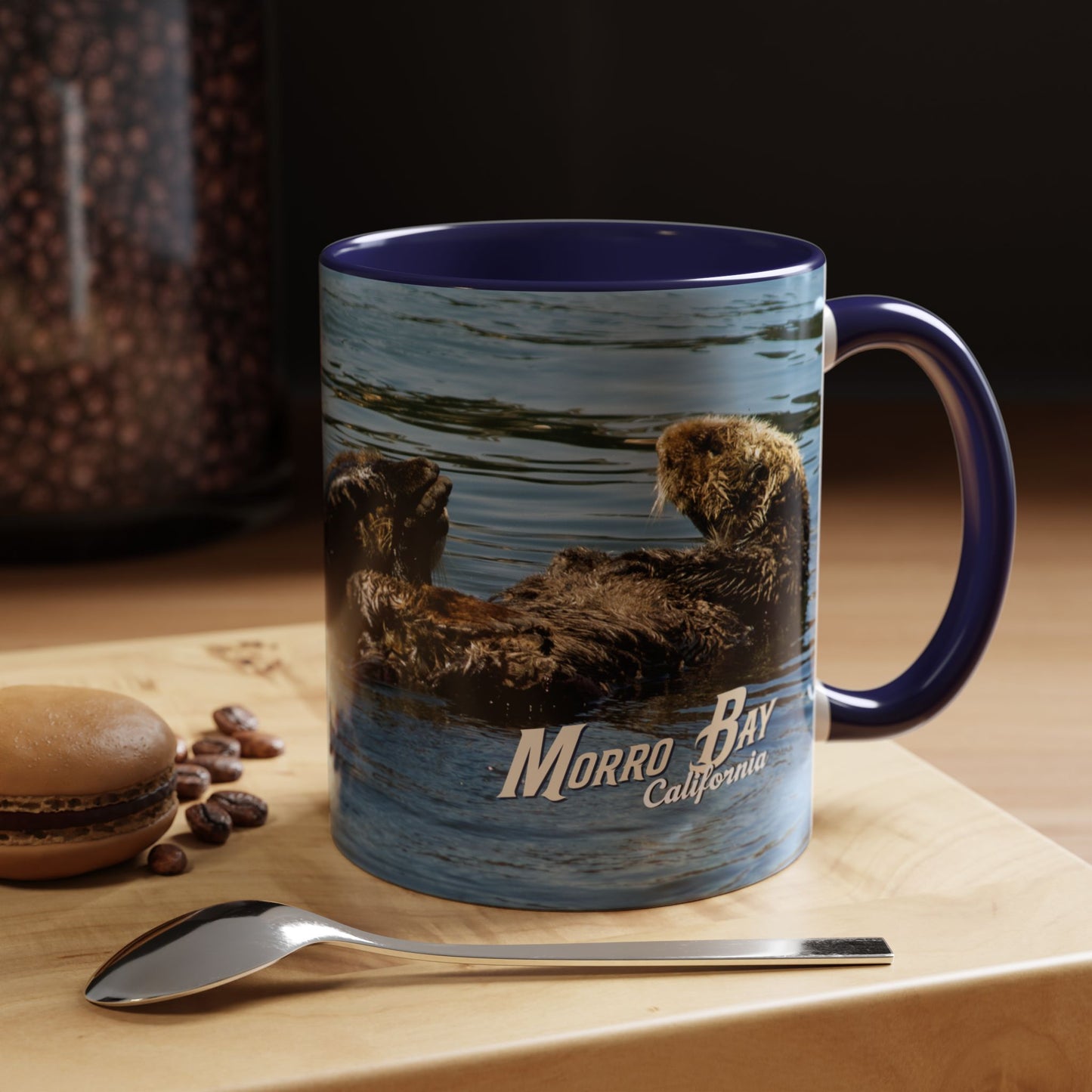 Sea Otter Raft (Morro Bay) Coffee Mug — Cute Sea Otter Accent Ceramic Mug (11/15oz)