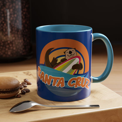 Board Bandit, Santa Cruz, California -  Surfboard Stealing Otter - Accent Coffee Mug – 11/15oz