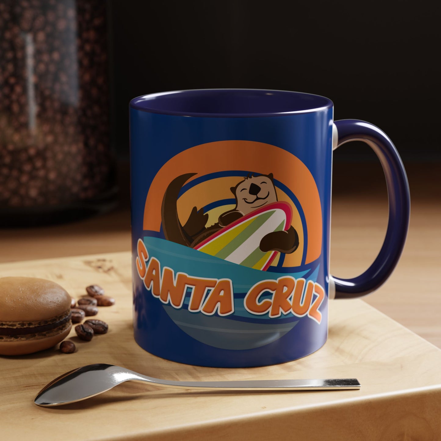 Board Bandit, Santa Cruz, California -  Surfboard Stealing Otter - Accent Coffee Mug – 11/15oz