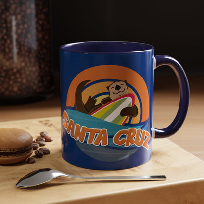 Board Bandit, Santa Cruz, California -  Surfboard Stealing Otter - Accent Coffee Mug – 11/15oz