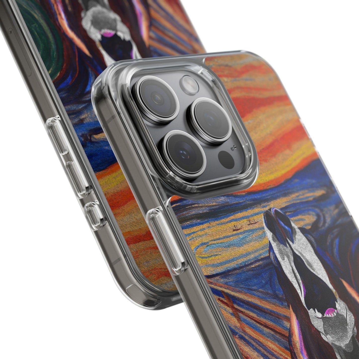 'The Howl' Basset Hound Phone Case - Clear Case featuring Edvard Munch Inspired Design