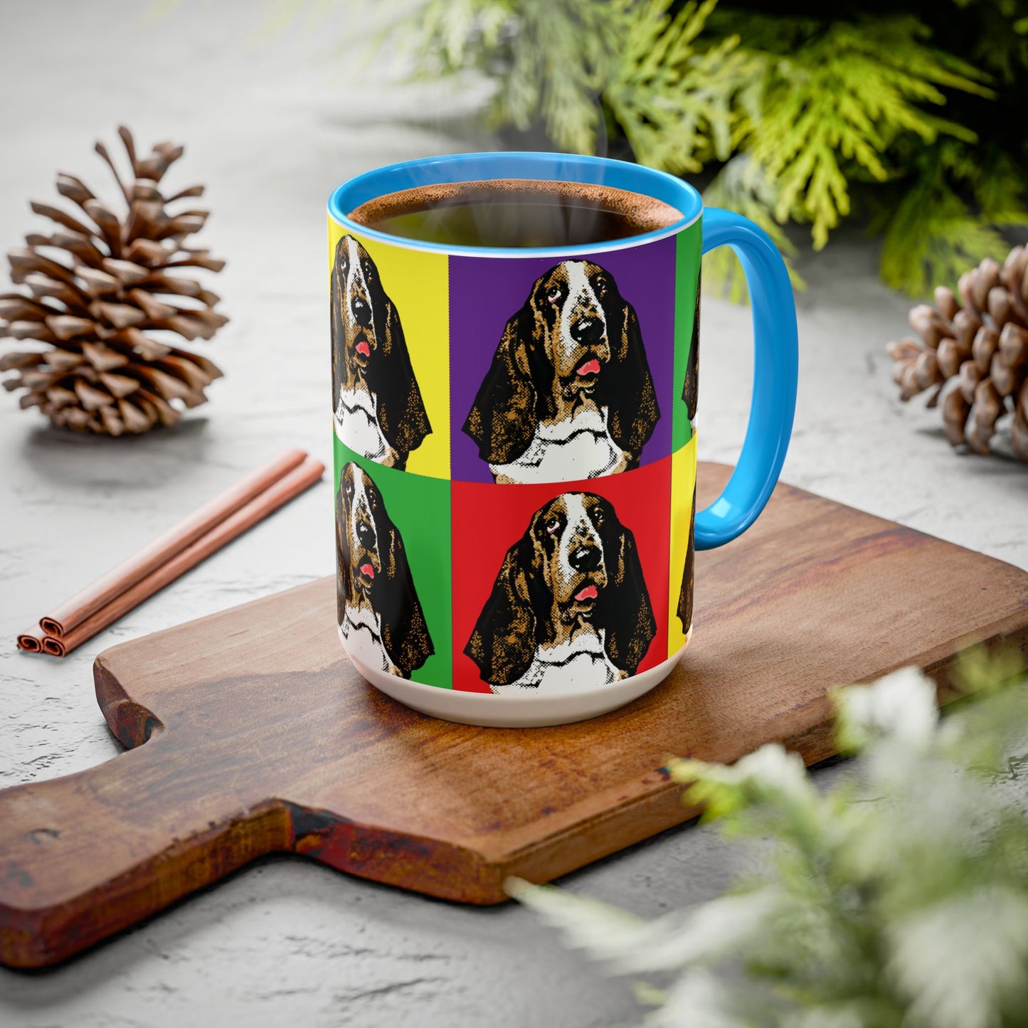 Basset Hound Pop Art - Colorful Coffee Mugs, 11oz