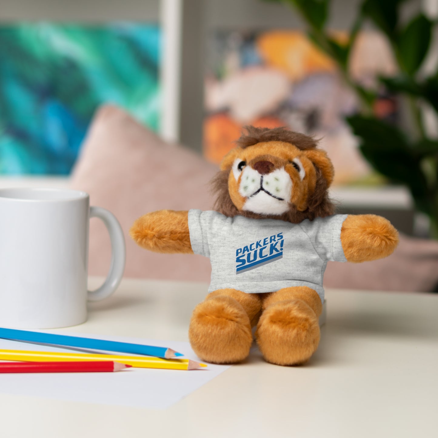 Packers Suck (for Detroit Lions fans) - Stuffed Lion with Tee