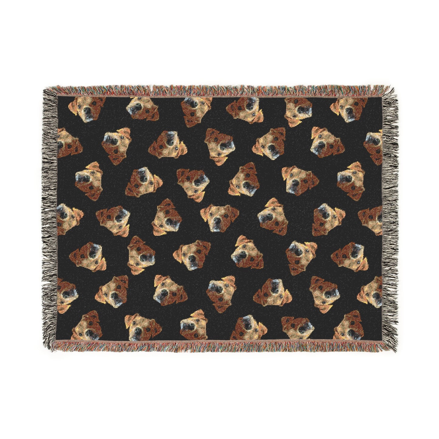 Woven Blanket — Cozy Abstract Heart Pattern Throw for Living Room & Gift