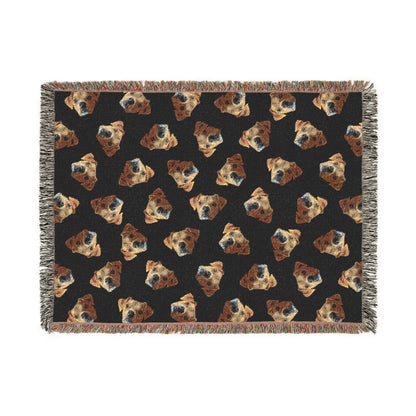 Woven Blanket — Cozy Abstract Heart Pattern Throw for Living Room & Gift