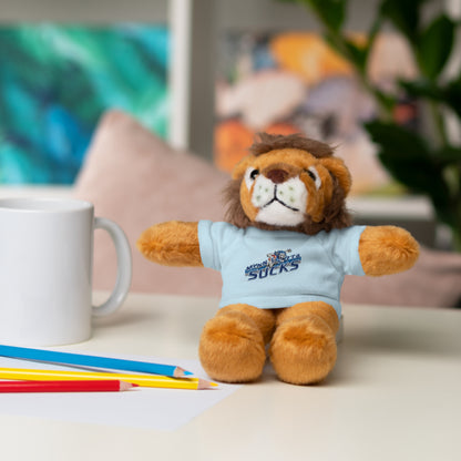 Lion Wearing a Hater Tee — Soft Stuffed Animal Gift