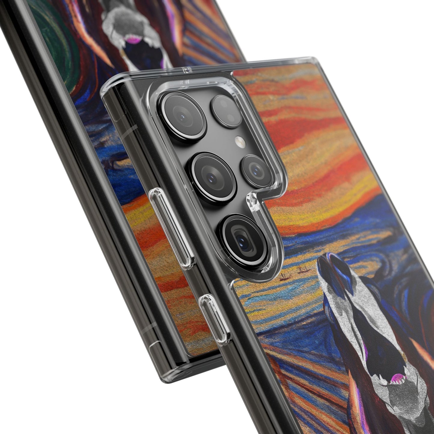 'The Howl' Basset Hound Phone Case - Clear Case featuring Edvard Munch Inspired Design