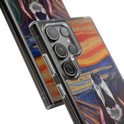 'The Howl' Basset Hound Phone Case - Clear Case featuring Edvard Munch Inspired Design