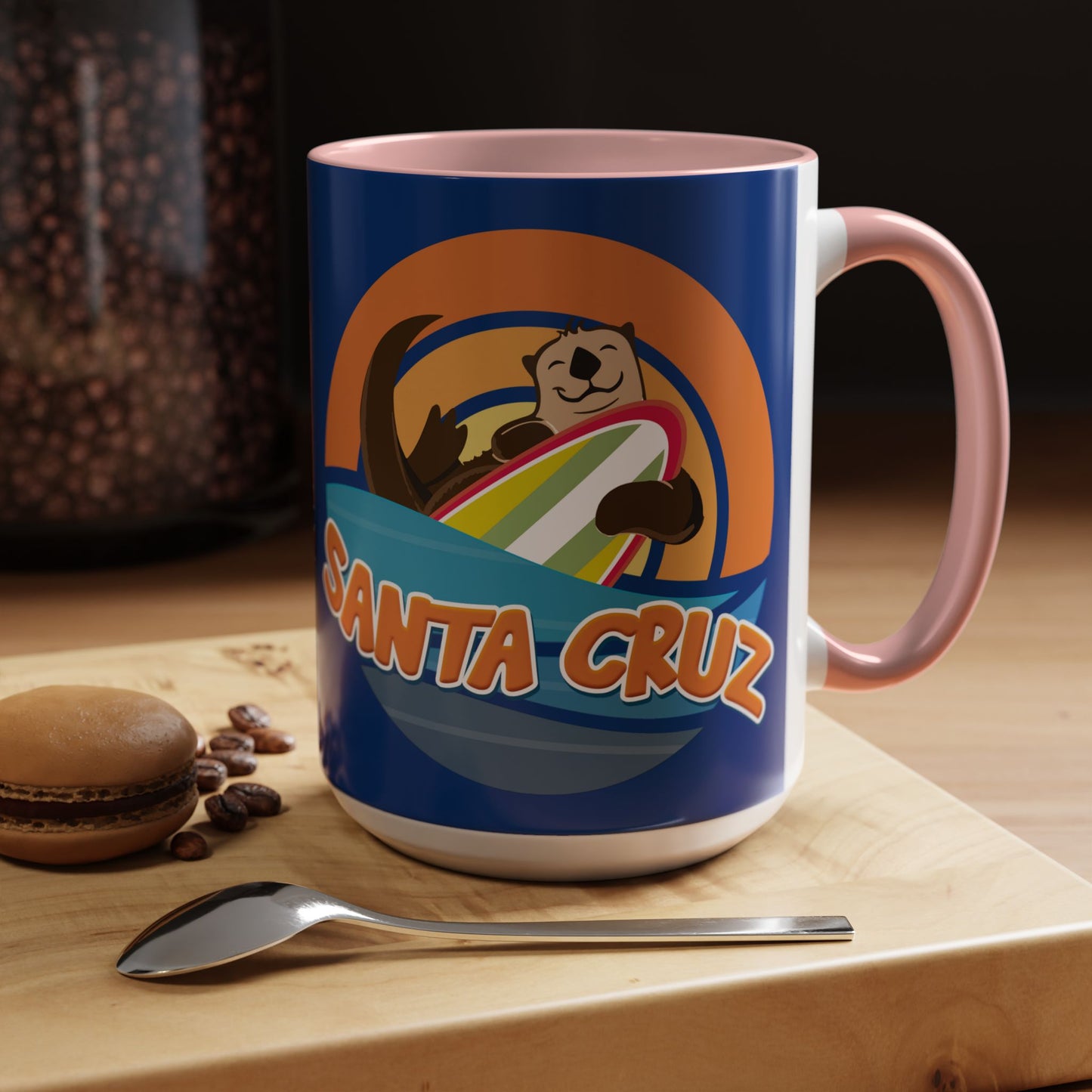 Board Bandit, Santa Cruz, California -  Surfboard Stealing Otter - Accent Coffee Mug – 11/15oz