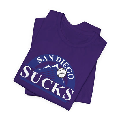 San Diego Sucks (for Colorado Rockies fans) - Unisex Jersey Short Sleeve Tee