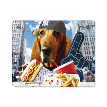 Basset Eating American Fast Food - Acrylic Wall Art Panels
