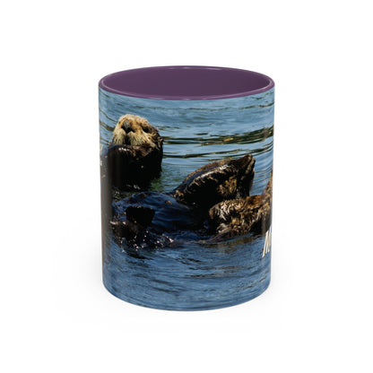 Sea Otter Raft (Morro Bay) Coffee Mug — Cute Sea Otter Accent Ceramic Mug (11/15oz)