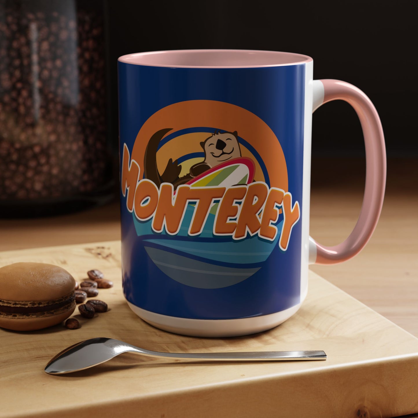 Board Bandit, Monterey, California -  Surfboard Stealing Otter - Accent Coffee Mug – 11/15oz