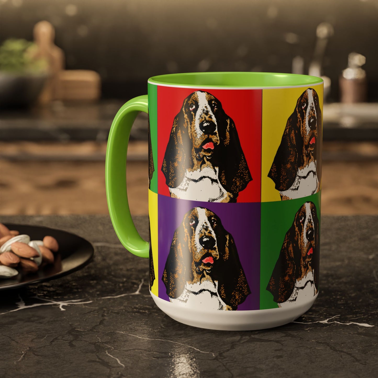 Basset Hound Pop Art - Colorful Coffee Mugs, 11oz