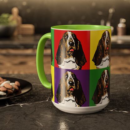 Basset Hound Pop Art - Colorful Coffee Mugs, 11oz