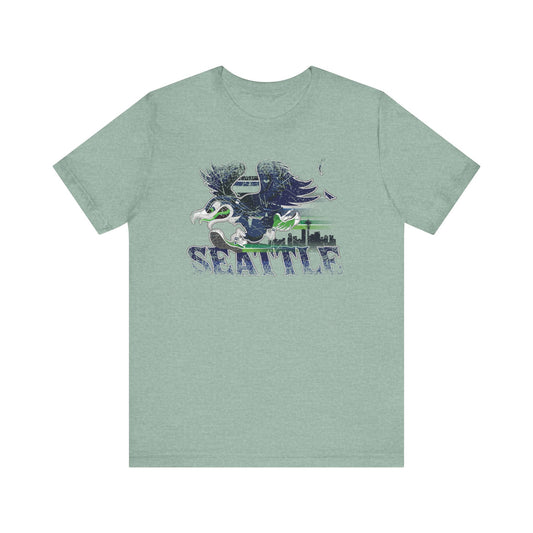 Gas Pump Seahawk (for Seattle fans) - Unisex Jersey Short Sleeve Tee
