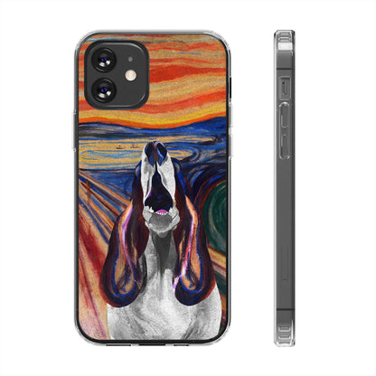 'The Howl' Basset Hound Phone Case - Clear Case featuring Edvard Munch Inspired Design