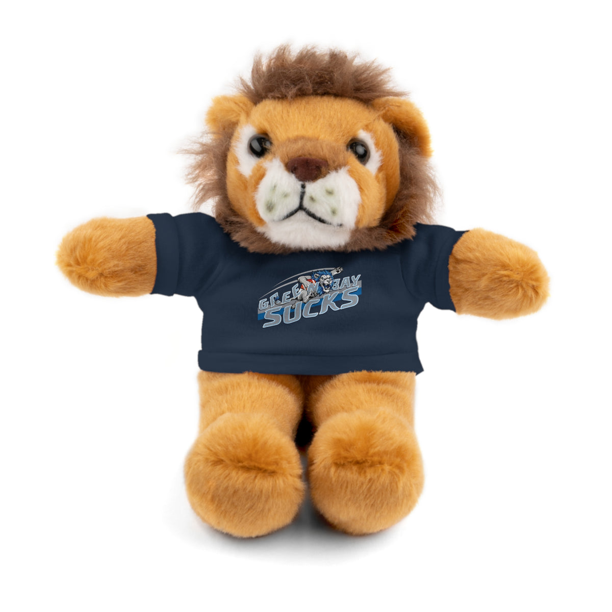 Lion Wearing a Hater Tee — Soft Stuffed Animal Gift