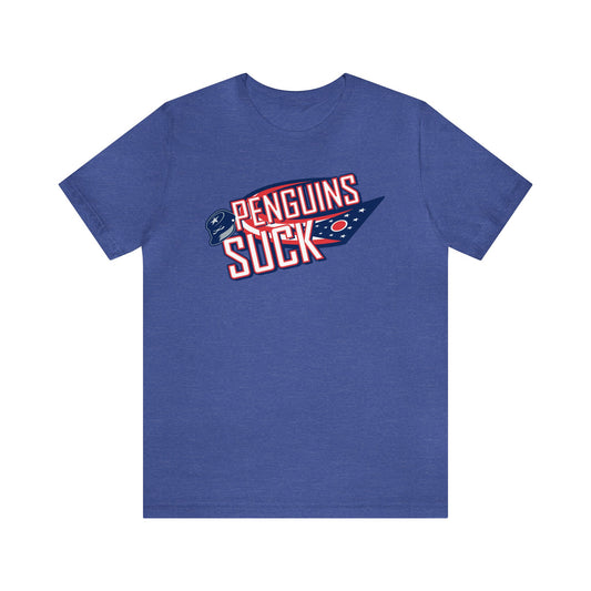The Penggwins Suck (for Blue Jacket fans) - Unisex Jersey Short Sleeve Tee