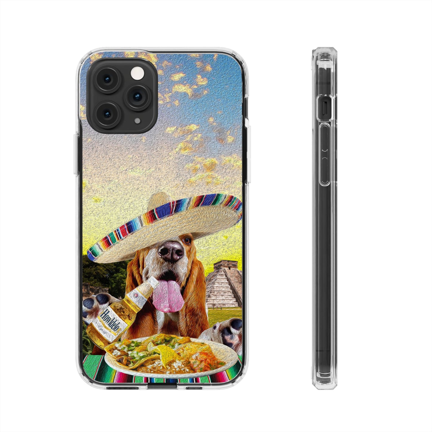 Basset Hound Eating Mexican Cuisine In Mexico - Clear Case