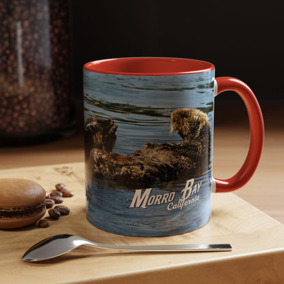 Sea Otter Raft (Morro Bay) Coffee Mug — Cute Sea Otter Accent Ceramic Mug (11/15oz)