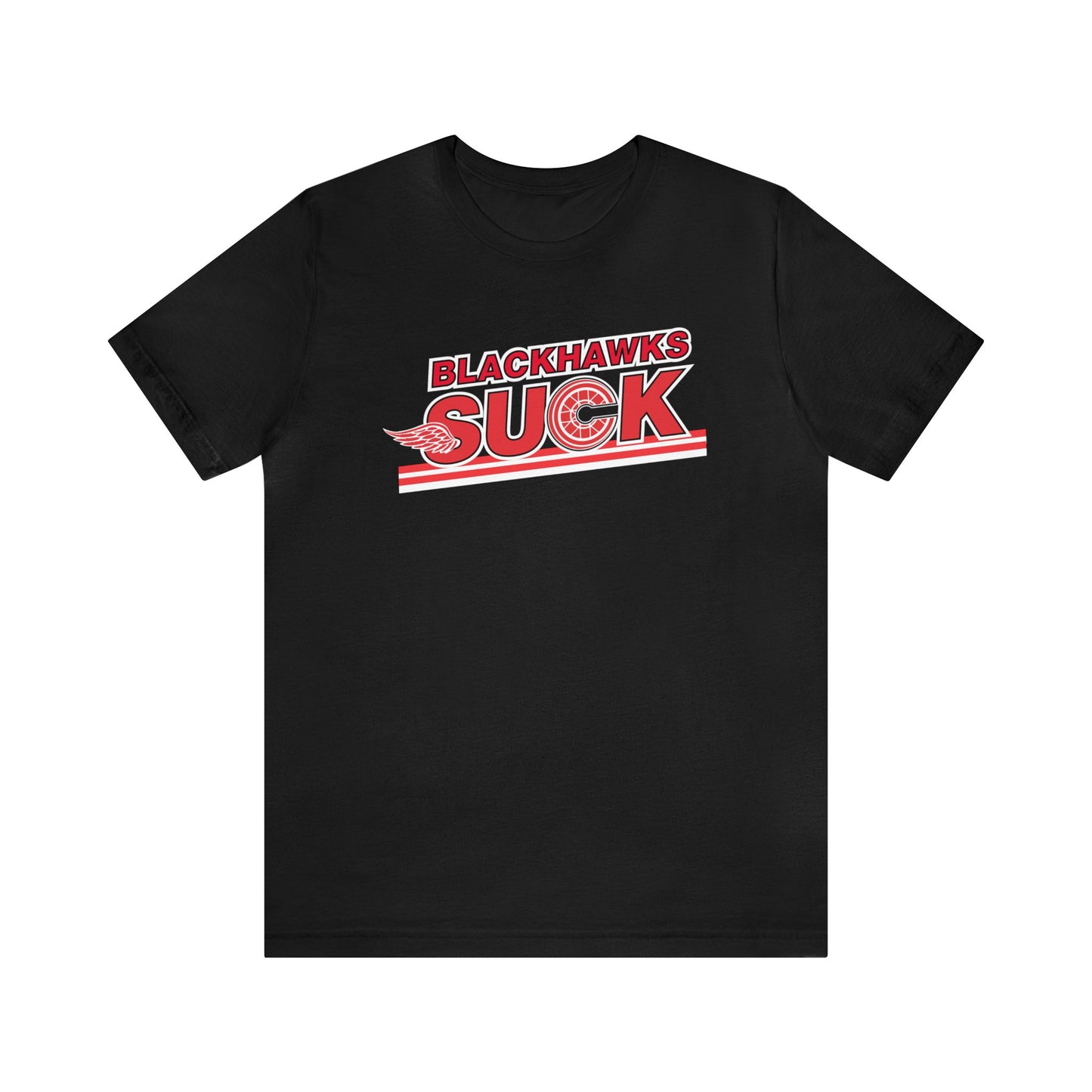 Blacc Howks Suck (for Detroit fans) - Unisex Jersey Short Sleeve Tee