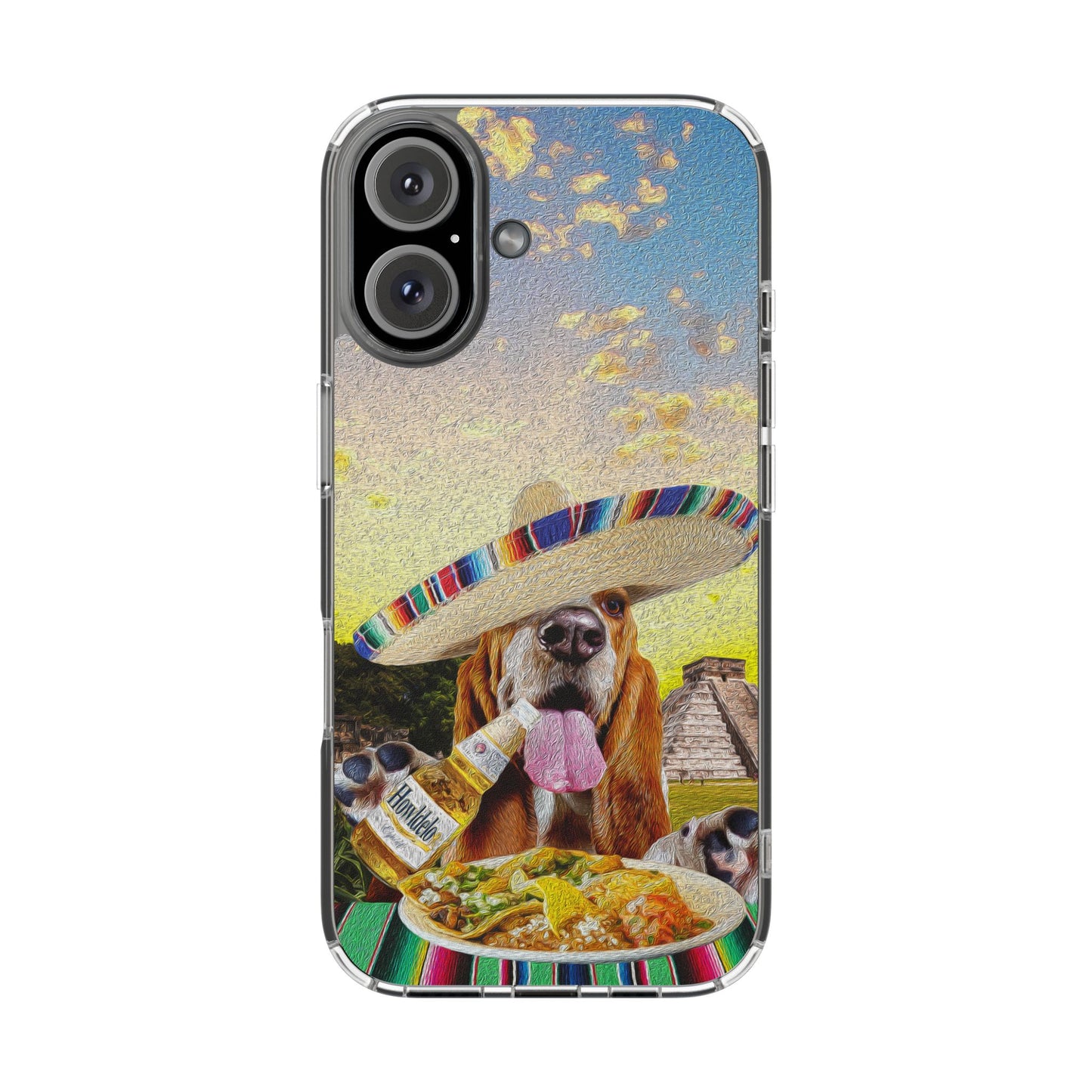 Basset Hound Eating Mexican Cuisine In Mexico - Clear Case