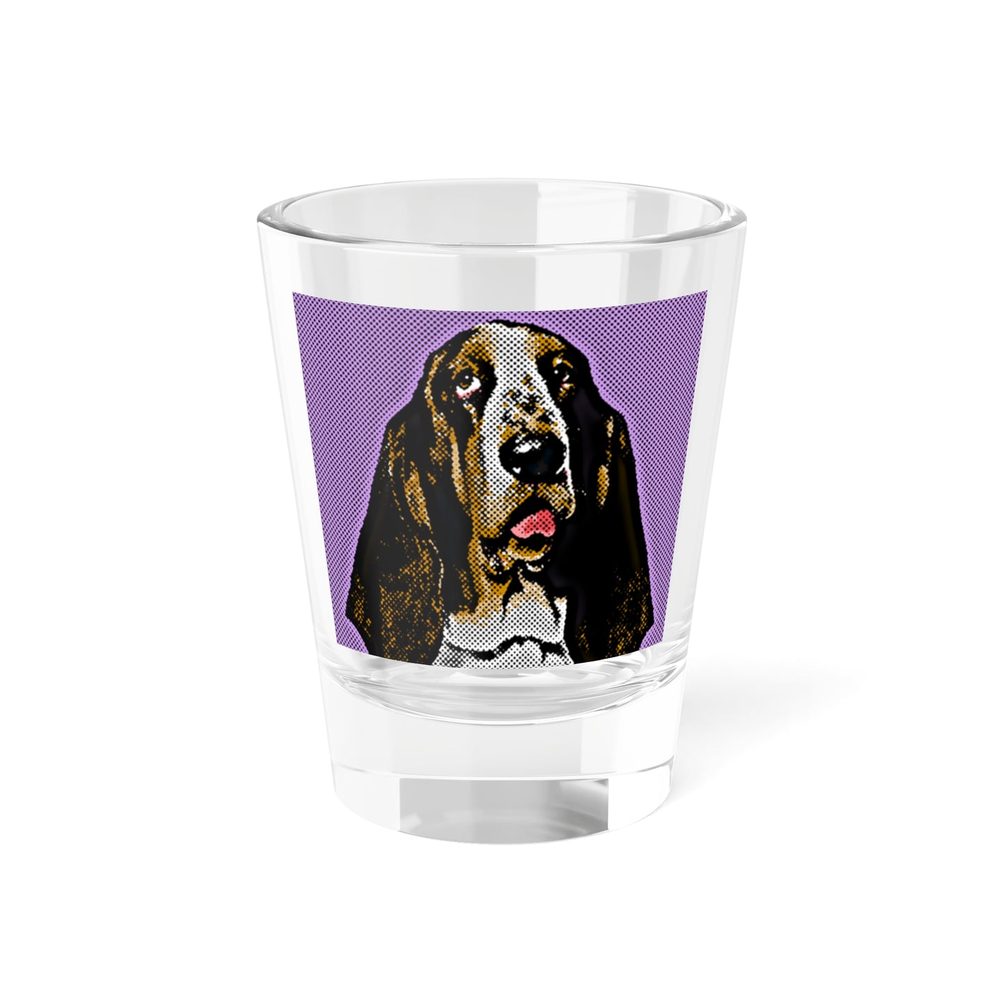 Basset Hound Pop Art (Lavender) Shot Glass, 1.5oz