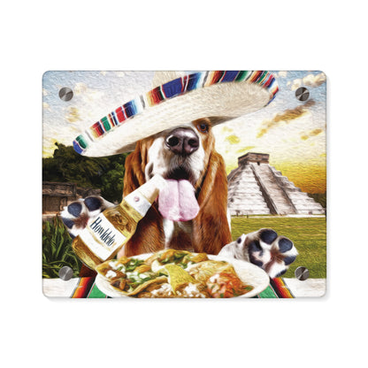 Basset Eating Mexican Food - Acrylic Wall Art Panels