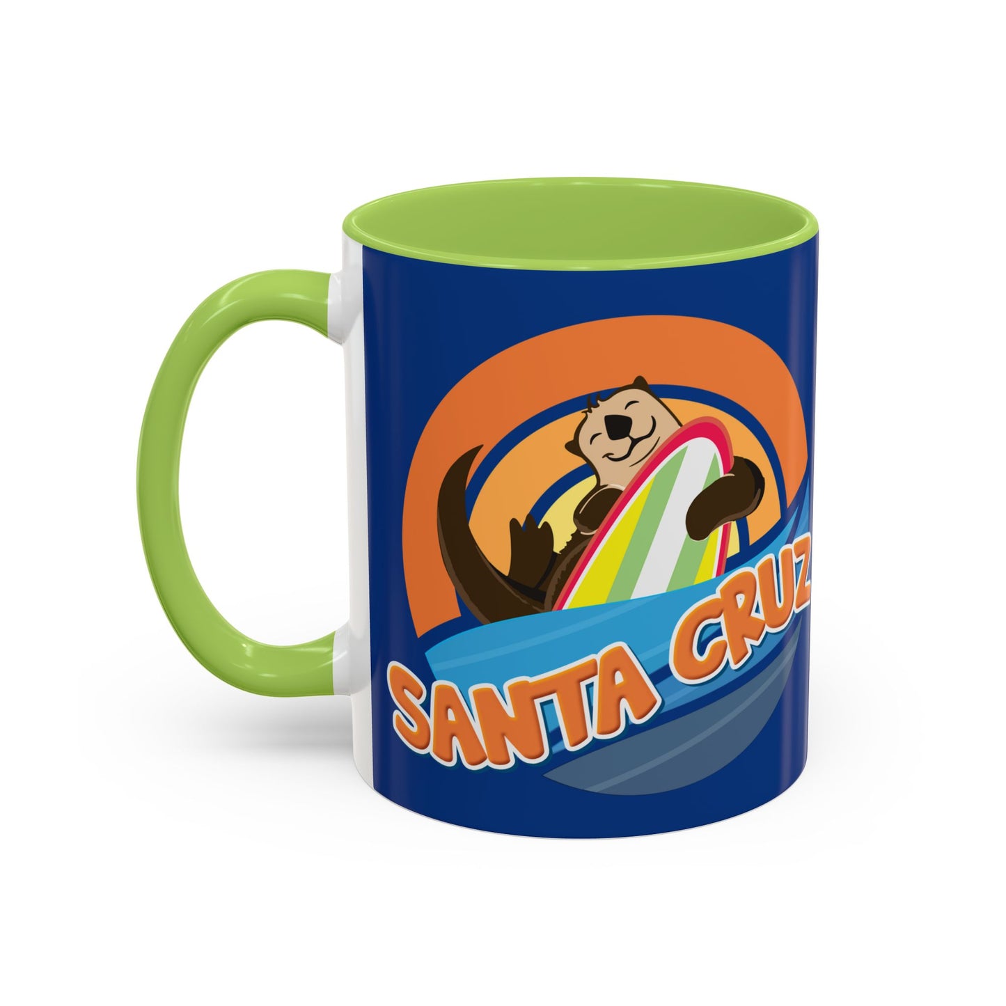 Board Bandit, Santa Cruz, California -  Surfboard Stealing Otter - Accent Coffee Mug – 11/15oz