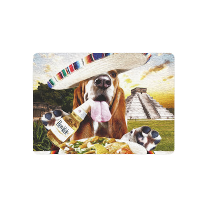 Basset Eating Mexican Food - Metal Art Sign
