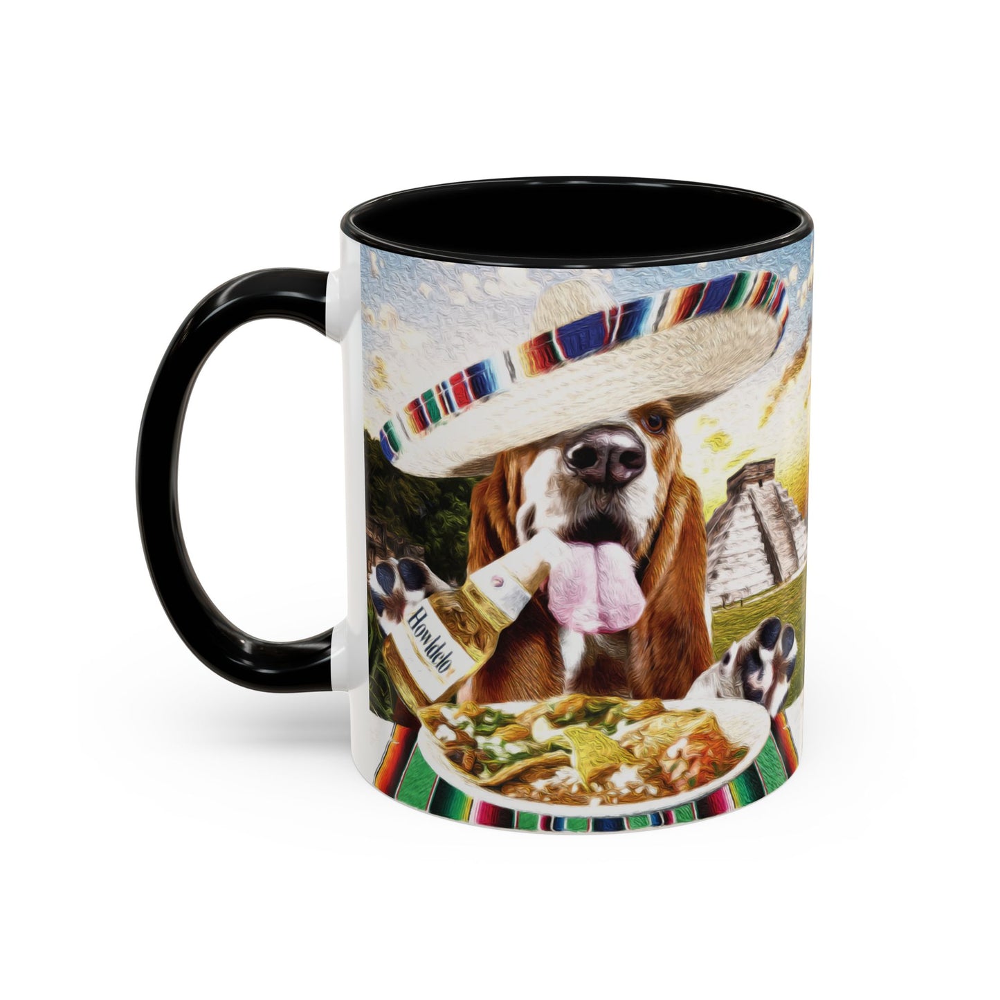 Basset Hound Eating @ a Mexican ruins site - Coffee Mug - Perfect for Dog Lovers, Coffee Enthusiasts, Gifts, Home Decor, and More