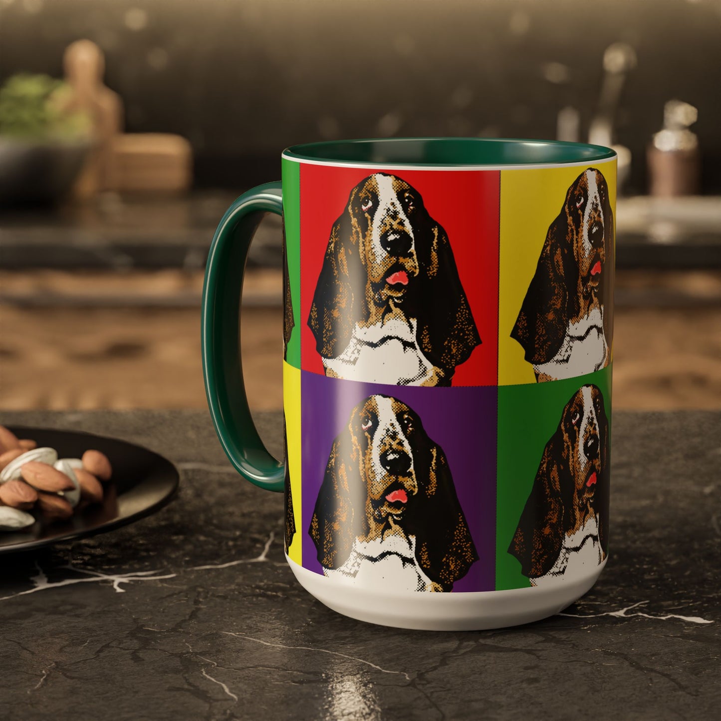 Basset Hound Pop Art - Colorful Coffee Mugs, 11oz