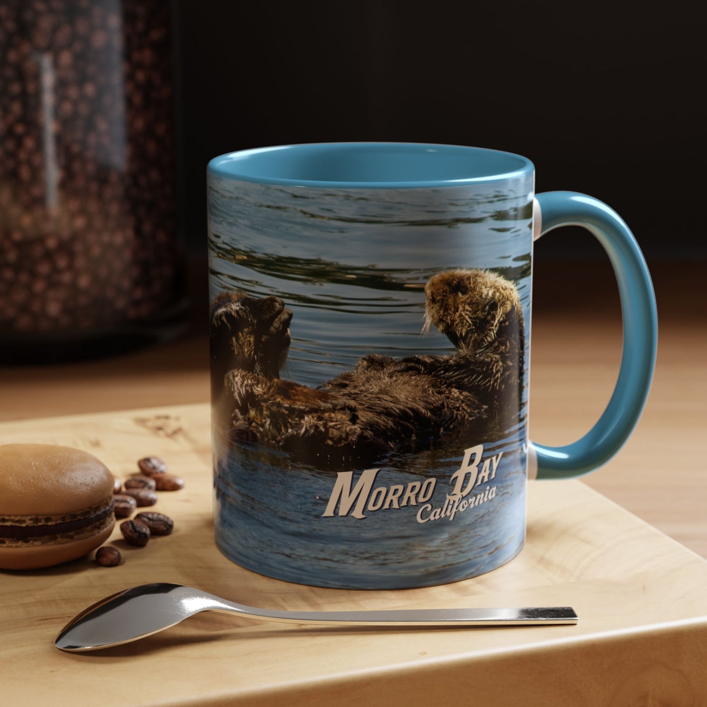 Sea Otter Raft (Morro Bay) Coffee Mug — Cute Sea Otter Accent Ceramic Mug (11/15oz)